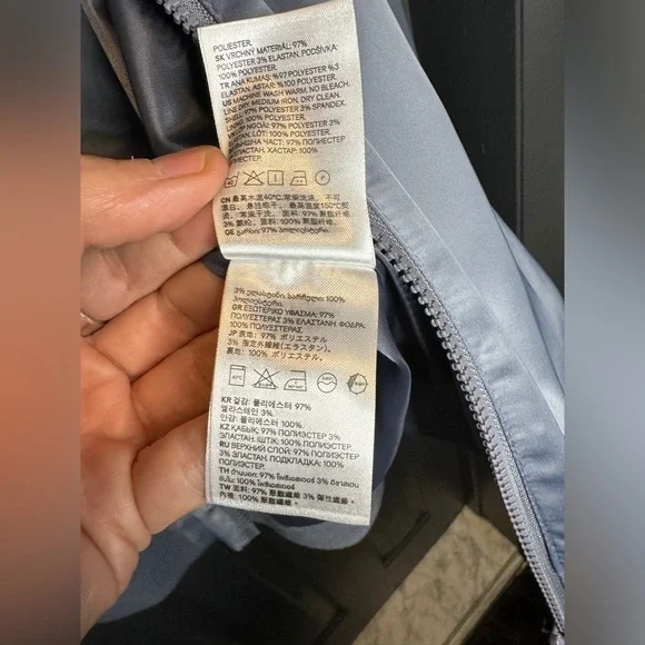 H&M satin look bomber jacket in size small steel blue color is beautiful - Picture 10 of 12